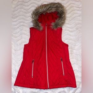 furry hoodie vest with pockets